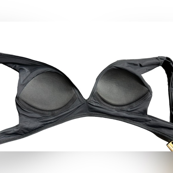ANGABRIEL womens eco friendly black padded push up bikini swim top size M NWT - Picture 6 of 7